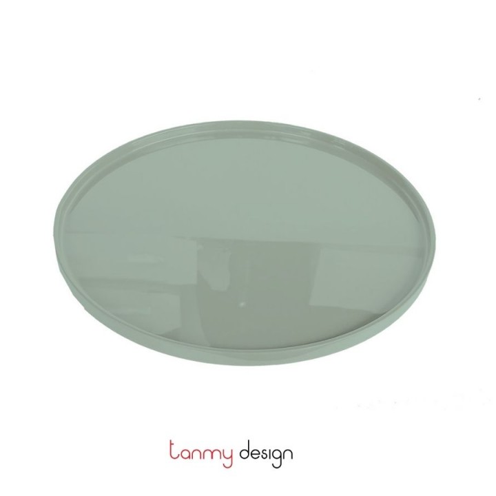 Light green round lacquer tray D26*1cm